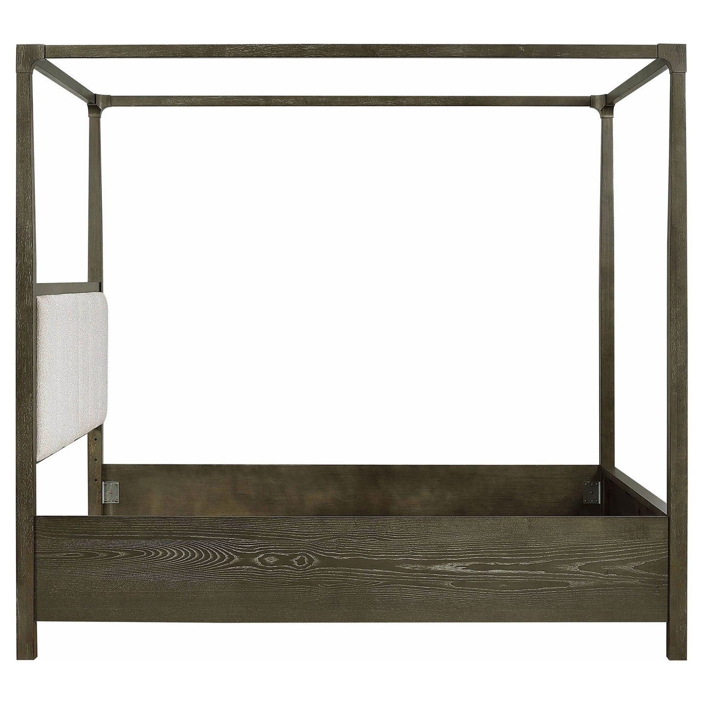 Sundance - Queen Canopy Bed With Upholstered Headboard - Dark Brown