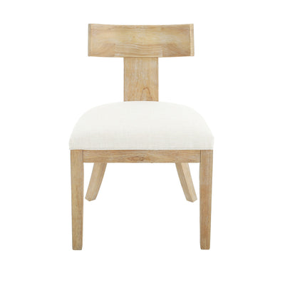 Contemporary Fabric Upholstered Side Dining Chairs Set With Curved Back