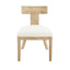 Contemporary Fabric Upholstered Side Dining Chairs Set With Curved Back