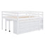Loft Bed With Retractable Writing Desk And 4 Drawers, With Lateral Portable Desk And Shelves