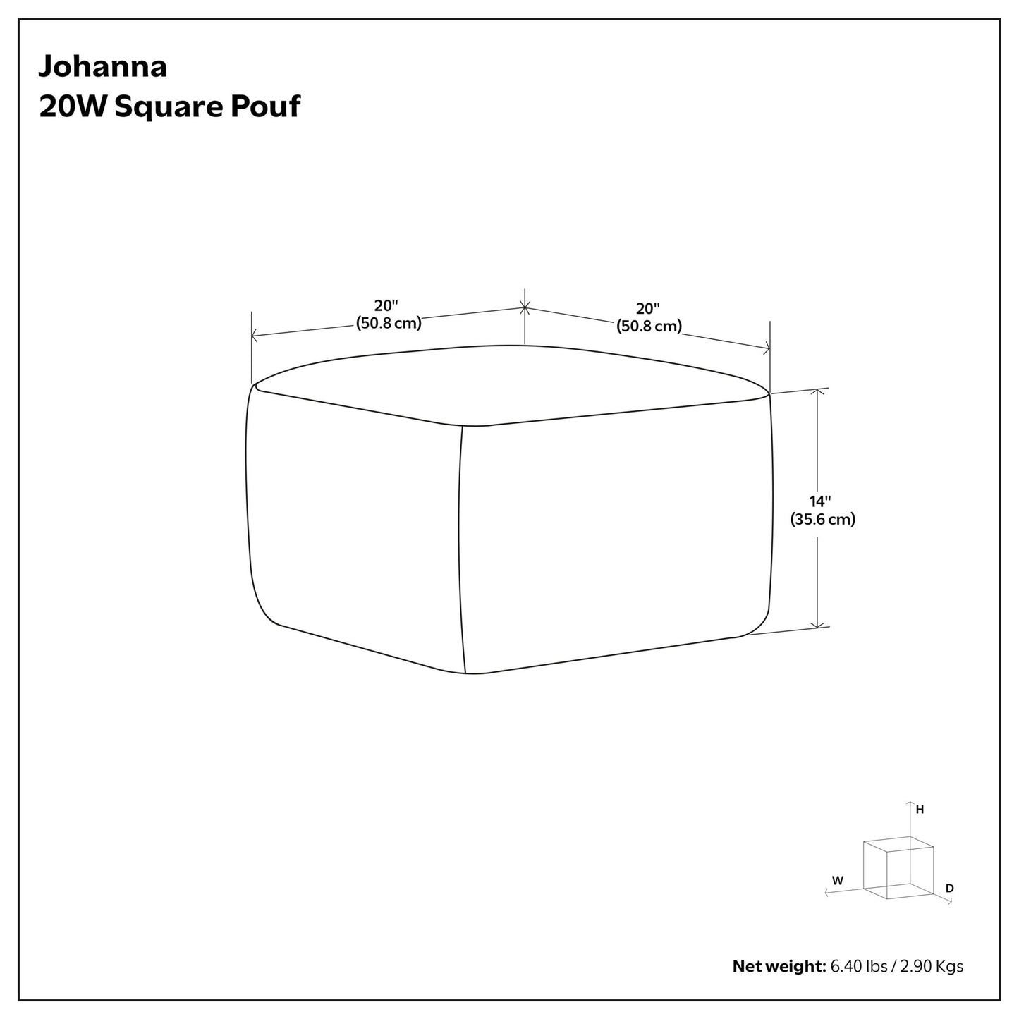 Johanna - Handcrafted Square Pouf
