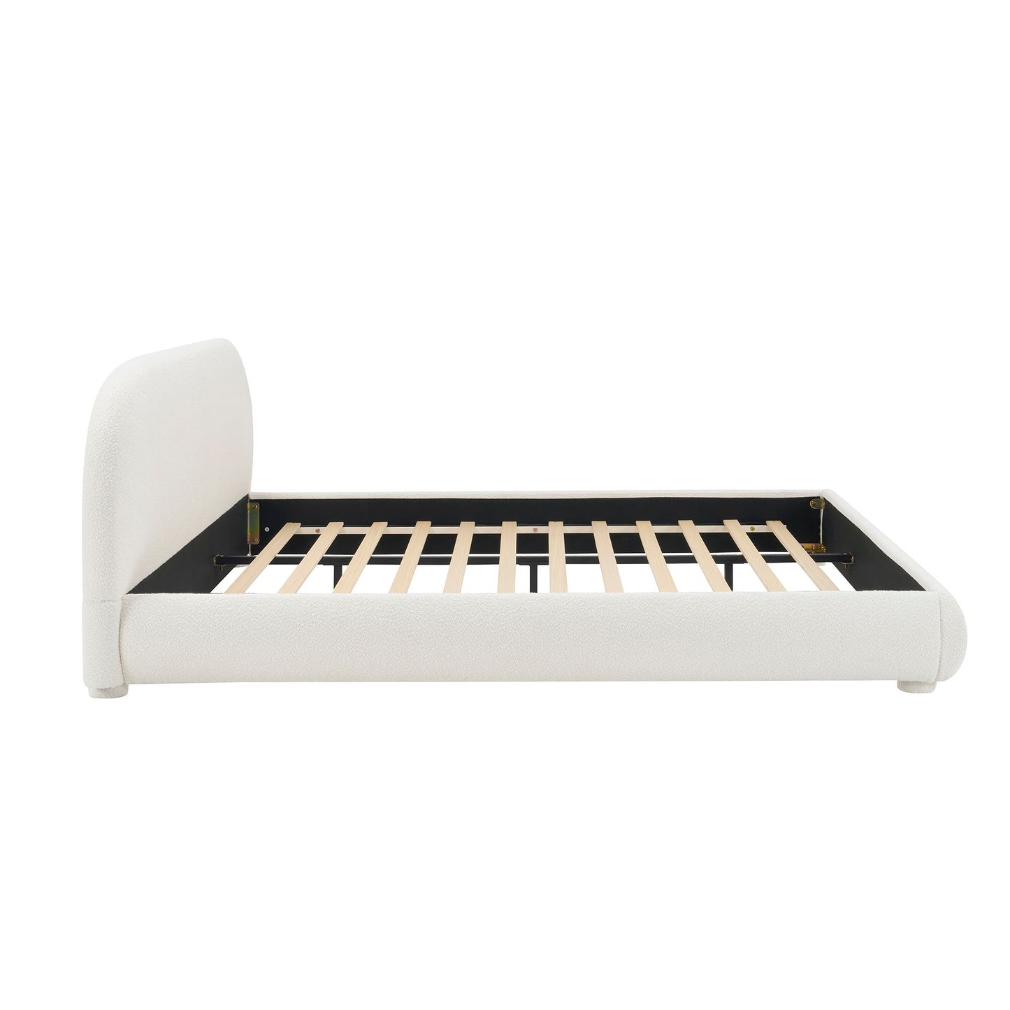Upholstered Simple Modern Bedroom Bed With Curved Headboard