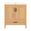 Elegant Fluted Bathroom Vanity With Sink, Soft Close Doors & Drawer