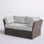 Outdoor Wicker Loveseat With Cushions Patio Seating Wicker - Brown