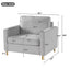 Accent Chair Upholstered Single Sofa With Square Arms, Sewn Pillow Back For Living Room