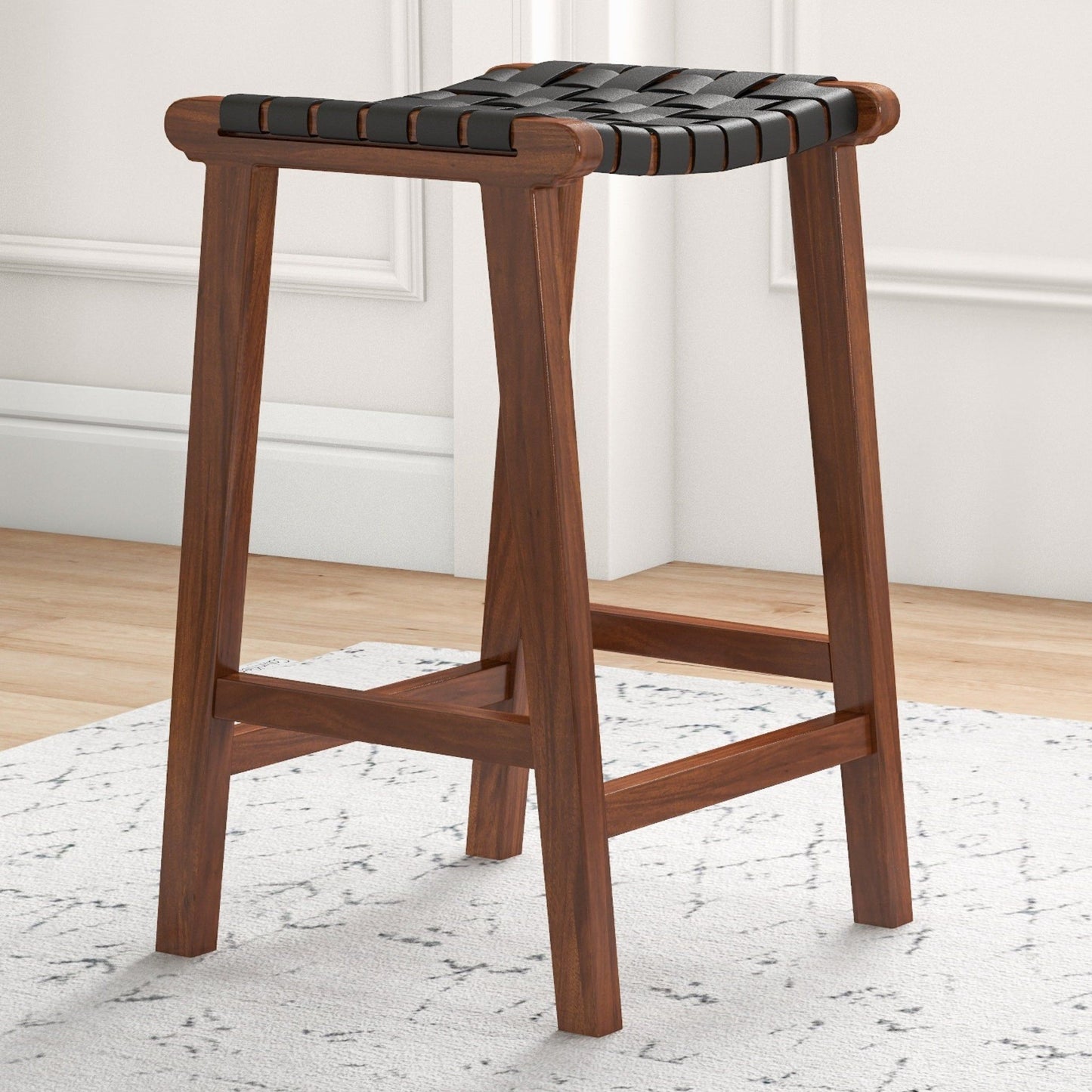 James - Mid-Century Modern Genuine Counter Stool