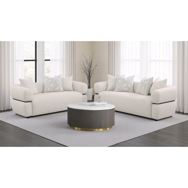 Ramsay - Round Arm Loveseat - Beige