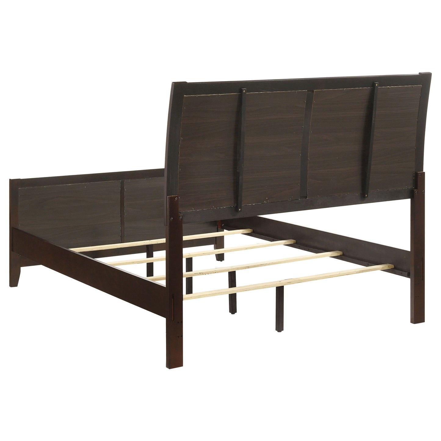 Full Panel Bed With Tufted Headboard Frame - Brown