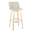 Toriano - Contemporary, Fixed Height Barstool Swivel & Round Footrest (Set of 2)