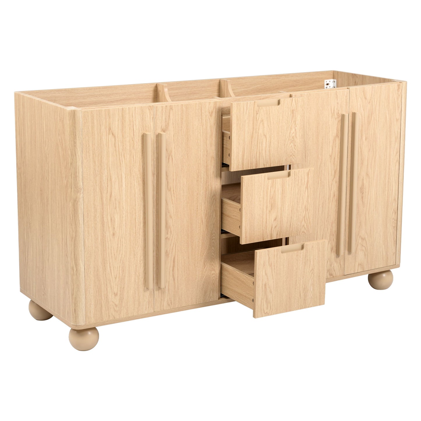 Bathroom Vanity Cabinet Only, 3 Drawers 4 Doors, Soft Close, Adjustable Shelf - Wood