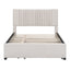 Upholstered Platform Bed With Drawers, Classic Headboard Design