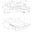 Pacheco - Upholstered Sleeper Sectional Chaise Sofa With Pocket Coils And Reversible Cushions - Dark Gray