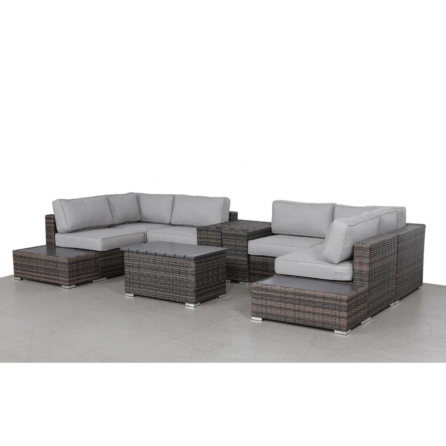 Wicker Sectional Seating Group With Cushions