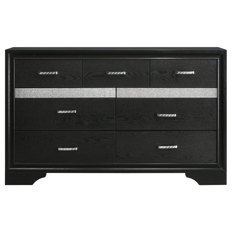 Modern Bedroom Set With Upholstered Headboard And Textured Storage