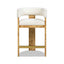 Vavona - Burl Upholstered Barrel Back Counter Height Bar Stool - Polar Off White