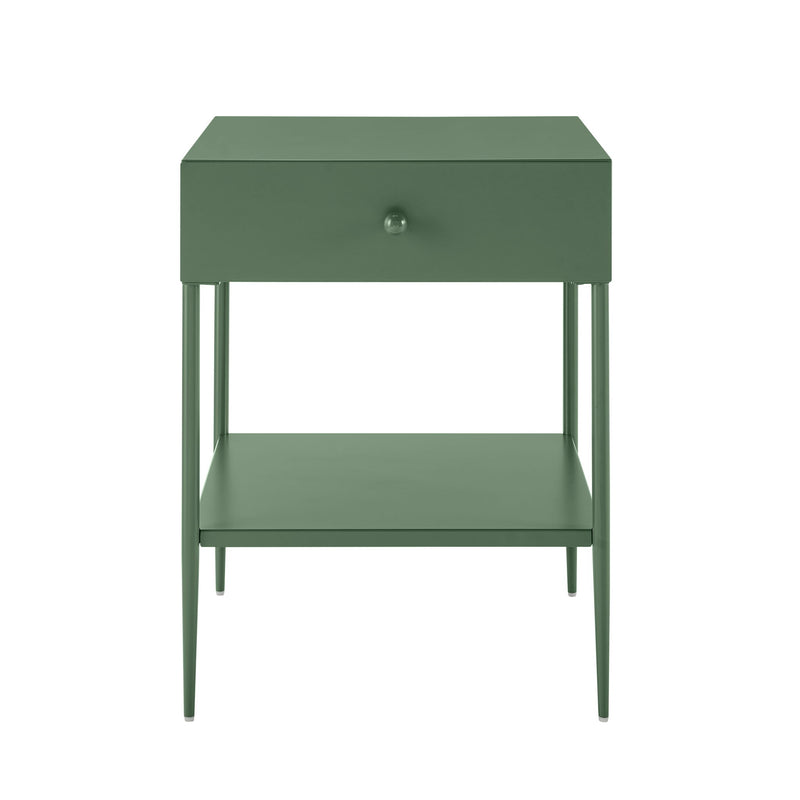 Colette - 1 Drawer Nightstand With Bottom Shelf - Green