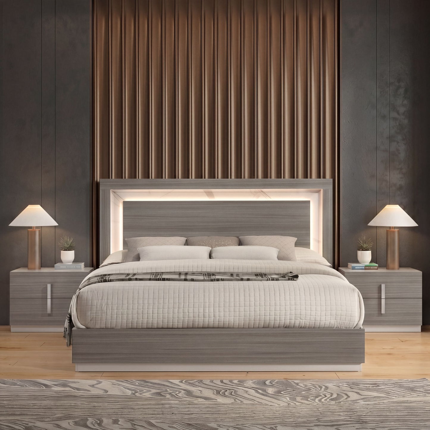 Altima - Bed With LED Headboard