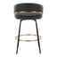 Jie - Fixed Height Contemporary Counter Stool With Swivel Round Footrest (Set of 2)