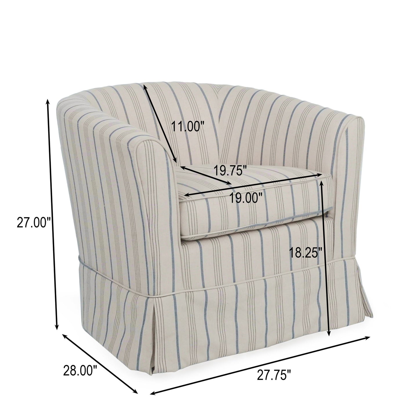 Zeniqua - Upholstered Swivel Chair With Loose Cover