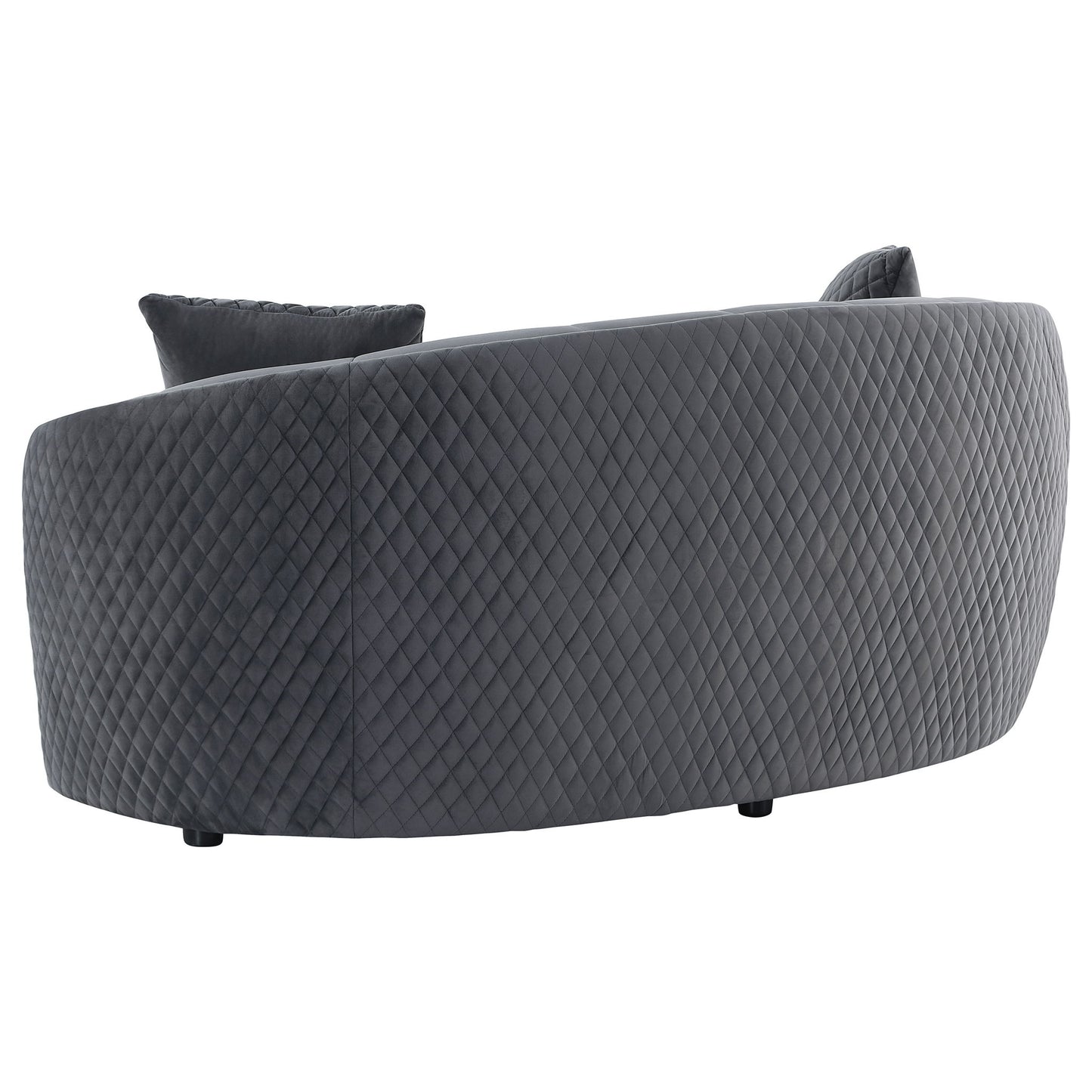 Lorraine - Upholstered Curved Loveseat - Dark Gray