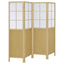 Gabby - 4 Panel Divider Folding Shoji Screen With Windowpane Details - Natural