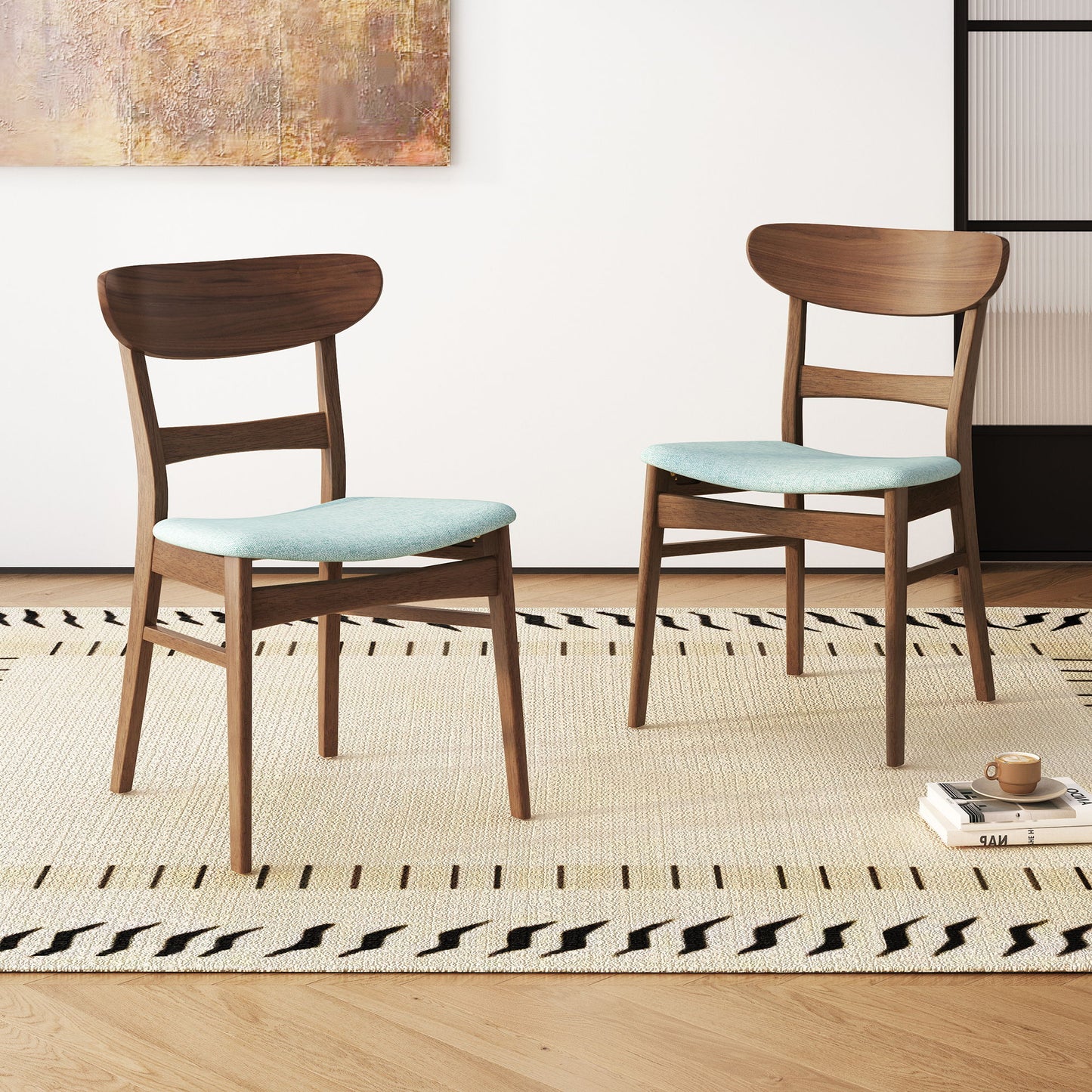 Modern Dining Chairs With Cushioned Seat (Set of 2)