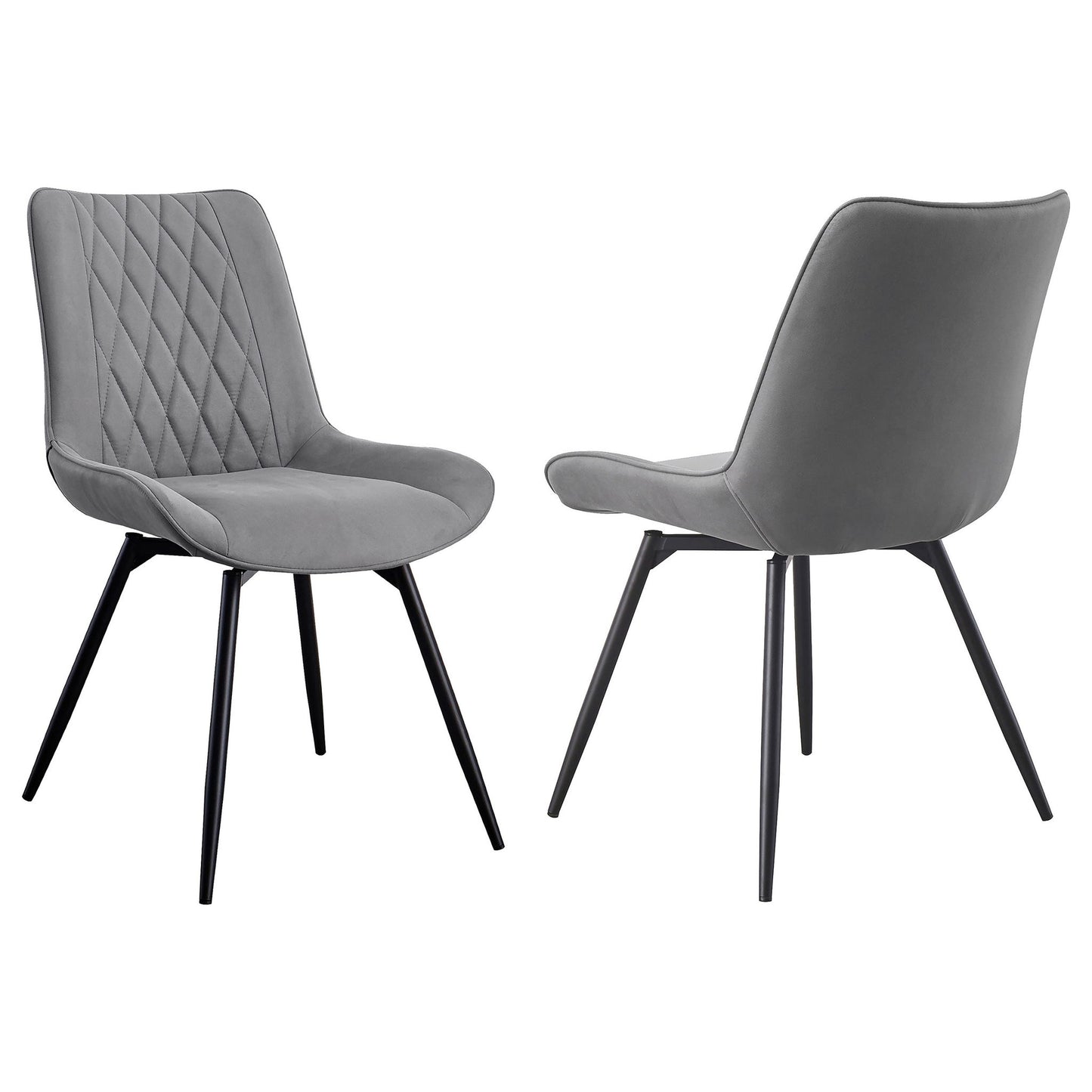 Tufted Swivel Dining Chairs (Set of 2) - Gray