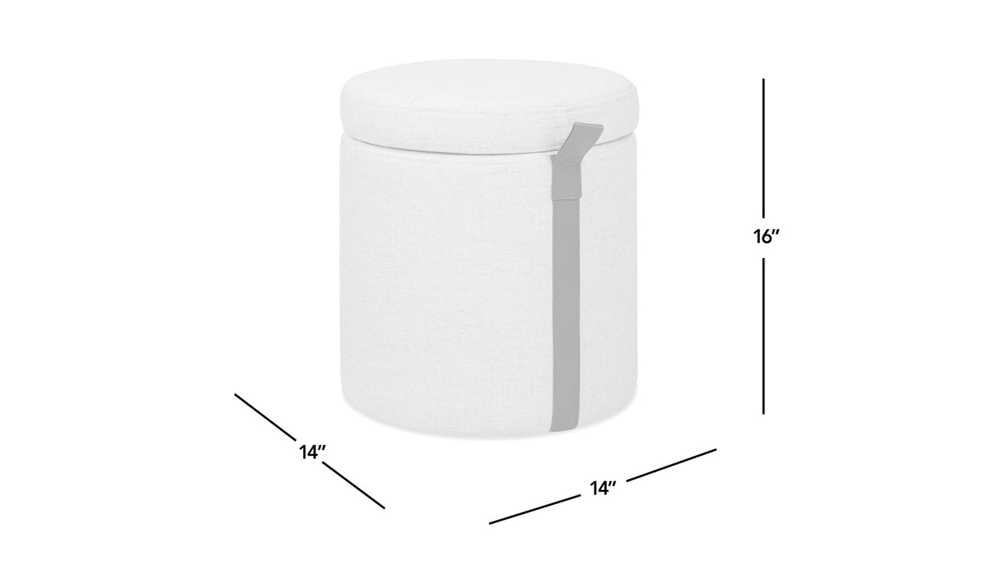 Brandy - Round Upholstered Storage Ottoman With Accent