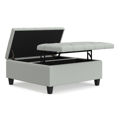 Harrison - Coffee Table Storage Ottoman Lift Top - Stone Gray