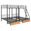Triple Bunk Bed With Drawers And Guardrails