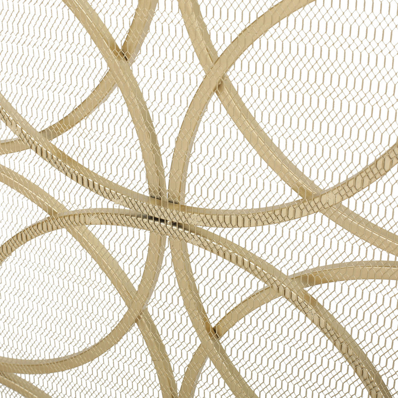 Thayer - Single Panel Iron Fireplace Screen With Geometric Design