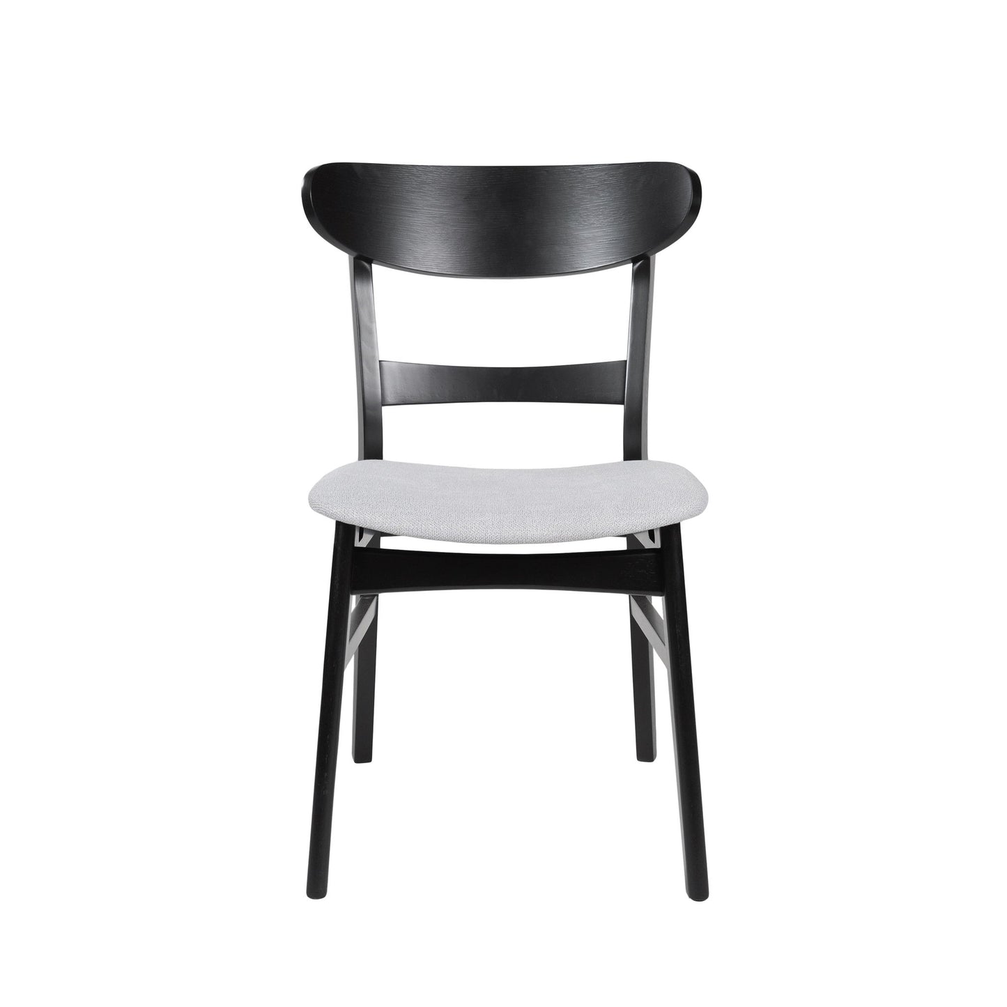5 Piece Dining Set With 1 Table And 4 Upholstered Chairs - Black / Light Gray