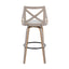 Charlotte - Farmhouse Fixed Height Barstool With Swivel & Round Footrest (Set of 2) - Light Gray / Cream