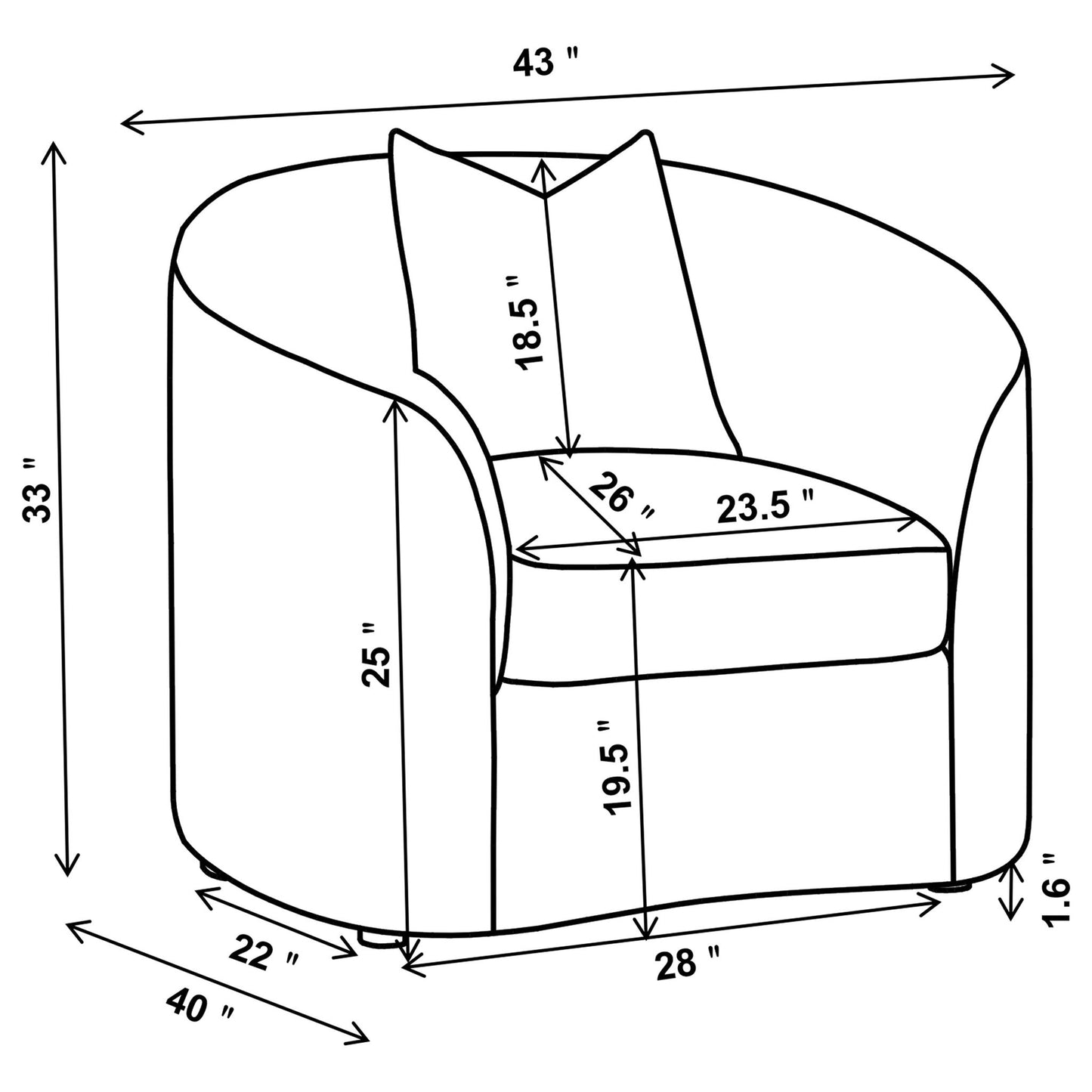 Rory - Sloped Arms Living Room Set
