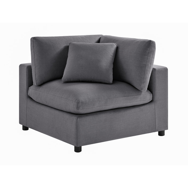 Cassandra - Corner Wedge Chair - Charcoal Gray