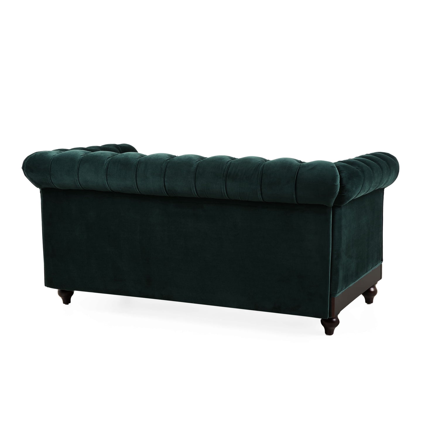 Chesterfield Loveseat Sofa, 2 Person Rolled Arm Upholstered Couch