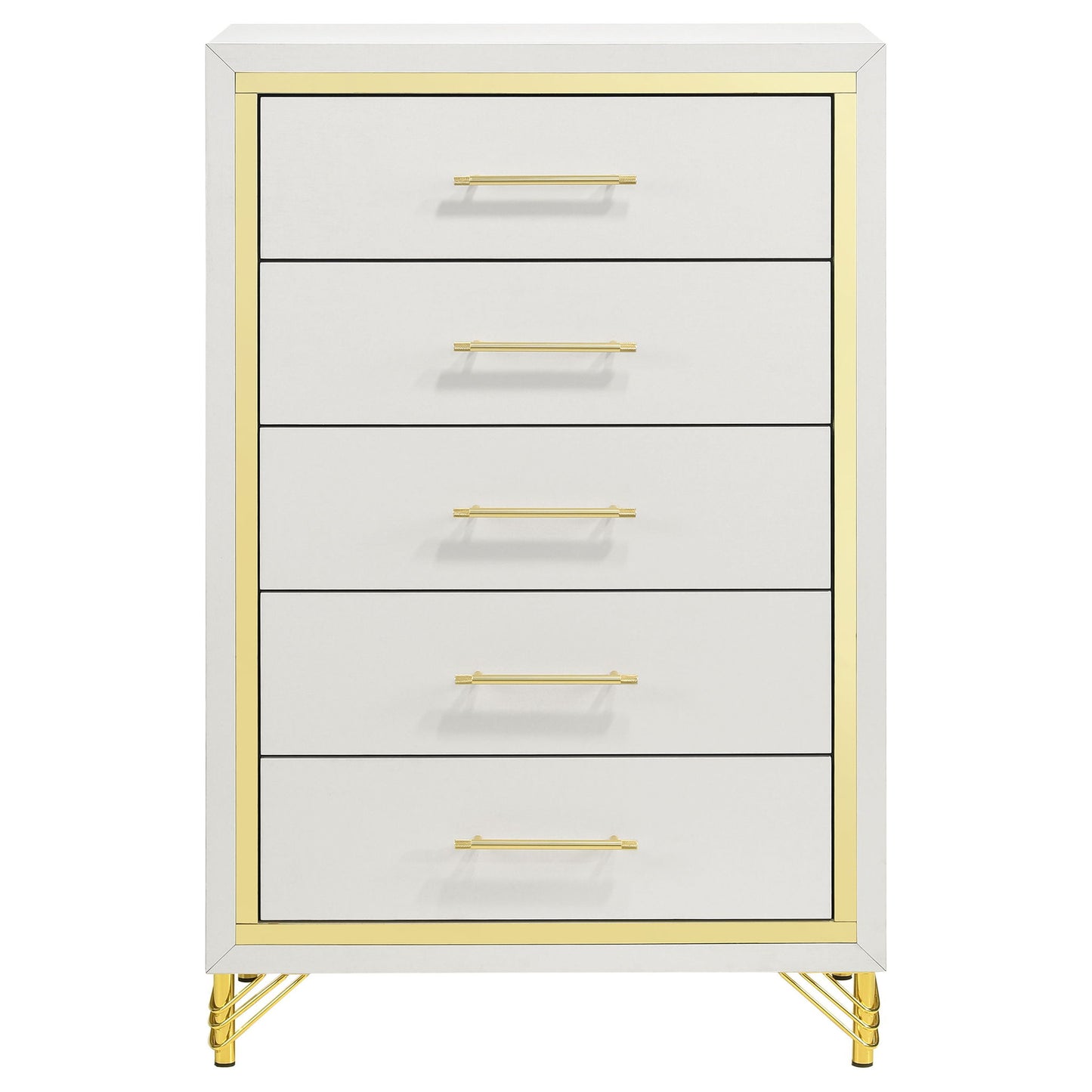 Chesney - 5 Drawer Chest With Trim - White