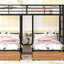 Full Over Twin-Twin Triple Bunk Bed With Drawers And Staircase - Black