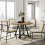 Tate - Round Dining Table With Cream Color Upholstered Chairs (Set of 5) - Oak Finish