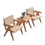3 Piece Accent Chair Set And Matching End Table For Living Room - Natural