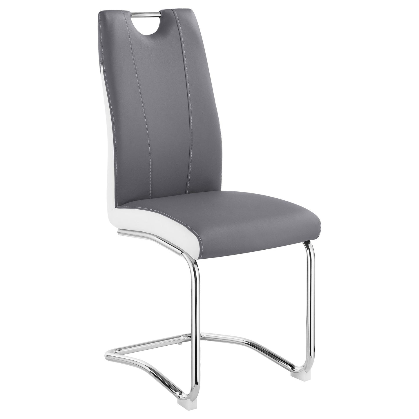 Creston - 5 Piece Dining Set With Upholstered Chairs - Gloss White