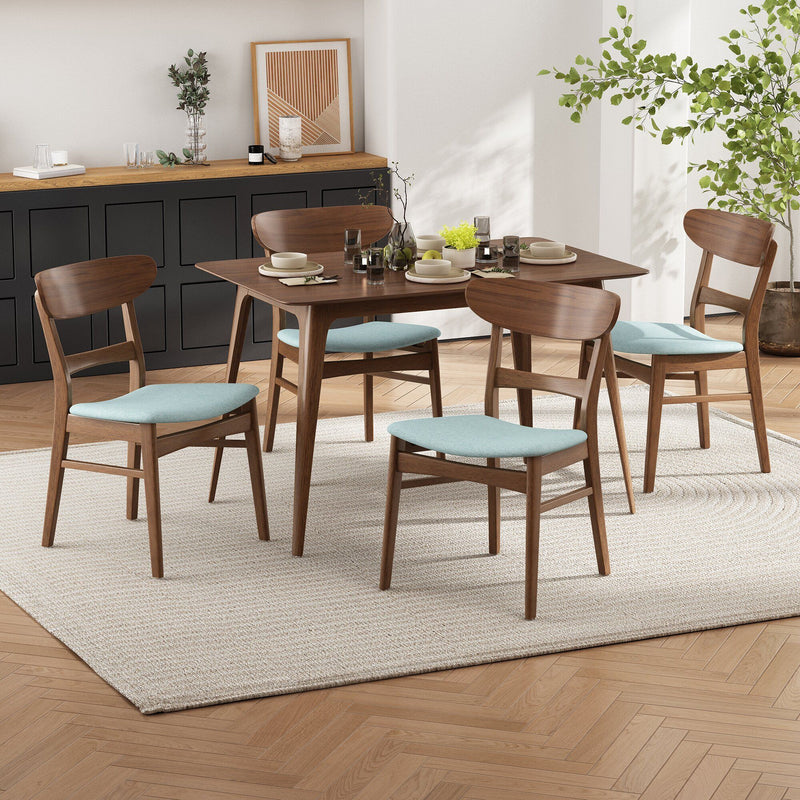 5 Piece Dining Set, 1 Table And 4 Upholstered Chairs