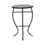 Outdoor Side Table With Tile Mosaic Table Top - Black