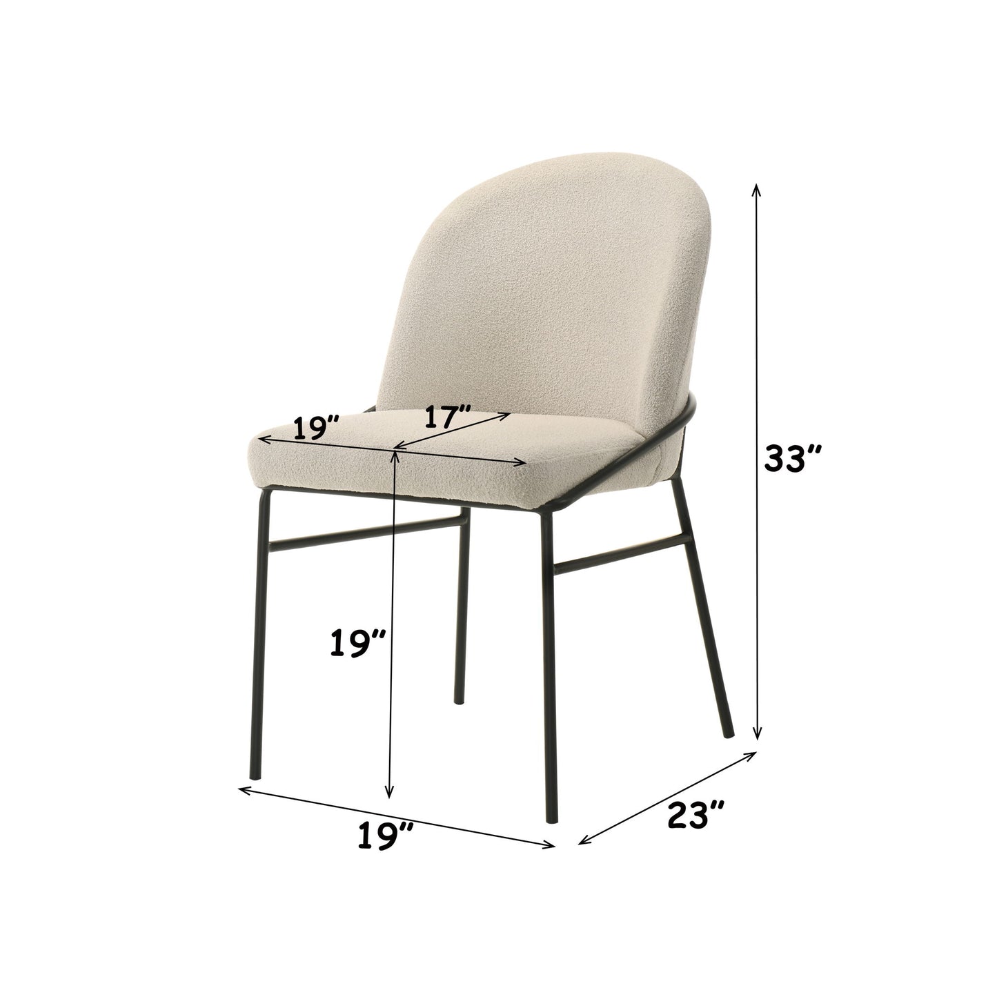 Lark - Side Chair (Set of 2) - Black / Cream