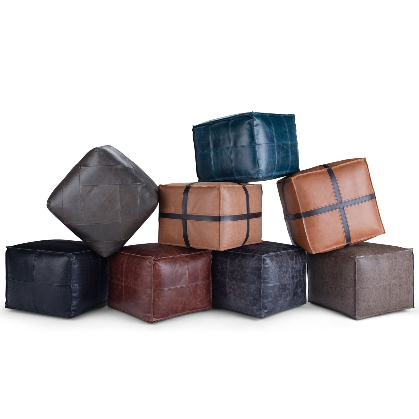 Bowen - Square Pouf - Black