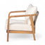 Outdoor Lounge Chair With Woven Backrest, Solid Wood Frame, Comfortable Cushions