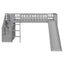 Loft Stairway Bed With 2 Drawers, Convertible Ladder And Slide