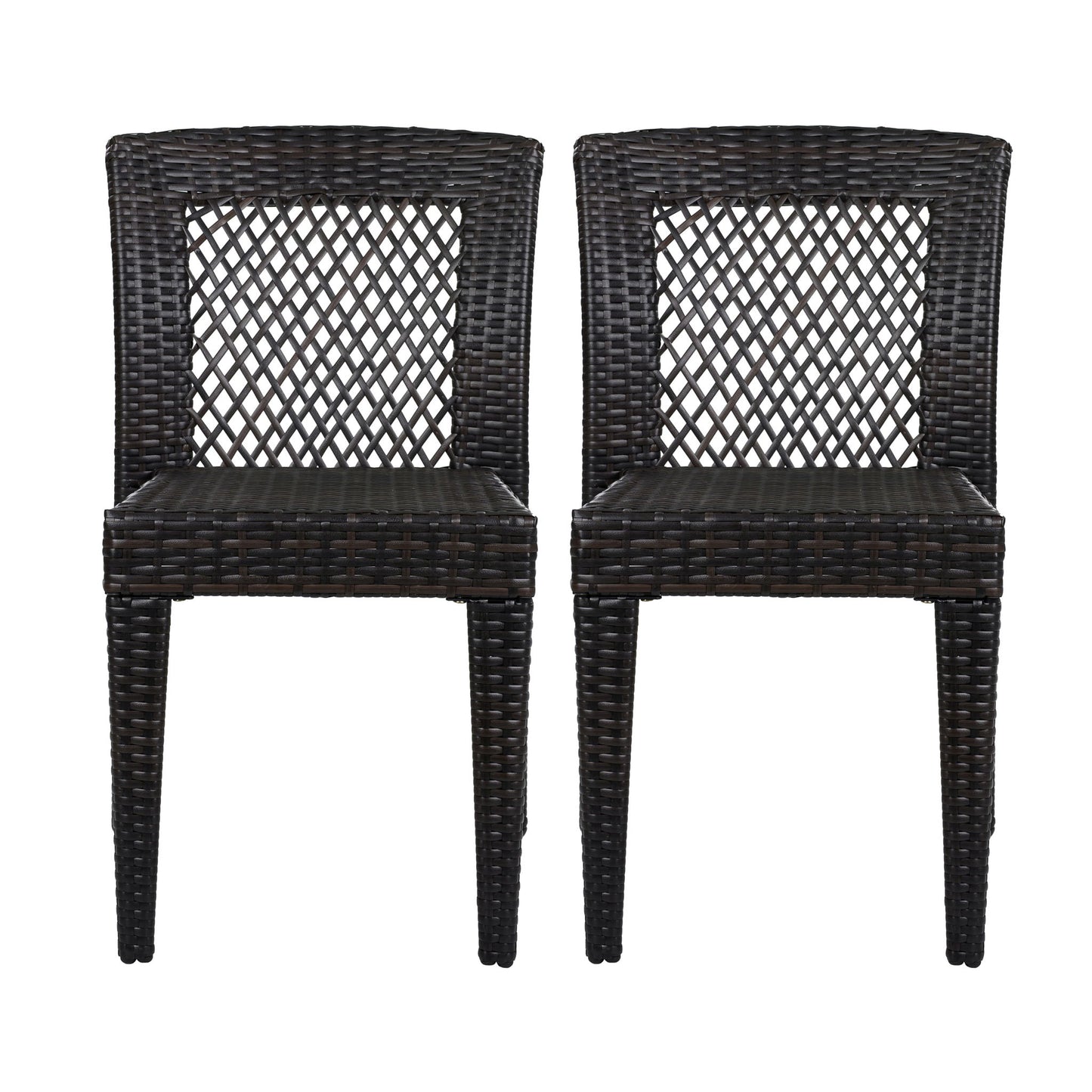 7 Piece Outdoor Dining Set With Table And 6 Chairs - Brown Multi