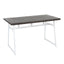 Geo - Industrial Dining Table - Vintage White / Espresso
