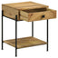 1 Drawer Accent Table With Bottom Shelf - Brown